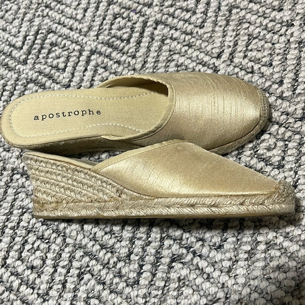 Gold wedge shoes